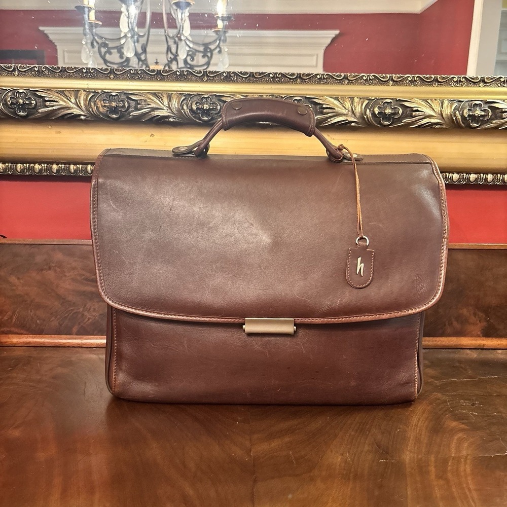 Vintage Hartmann Belting Leather Briefcase Brown Attache‎ Case Combo Lock